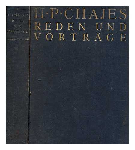 CHAJES, HIRSCH PEREZ (1876-1927) - Reden und vortrge