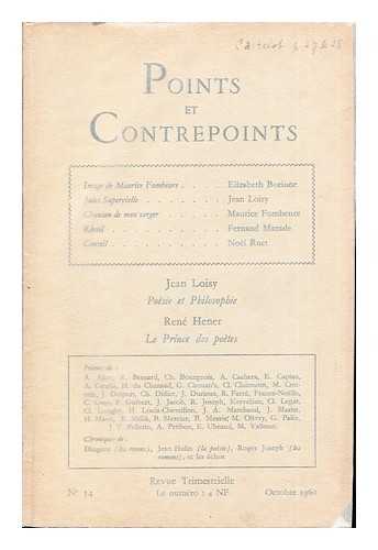 MULTIPLE AUTHORS - Points et Contrepoints: No. 54, Octobre 1960