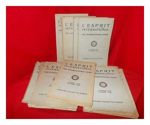 DOTATION CARNEGIE POUR LA PAIX INTERNATIONALE. CENTRE EUROPEN - L'Esprit international = The International mind - 11 issues