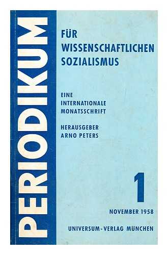 UNIVERSUM-VERLAG - Periodikum fr wissenschaftlichen Sozialismus, 1, Nov 1958