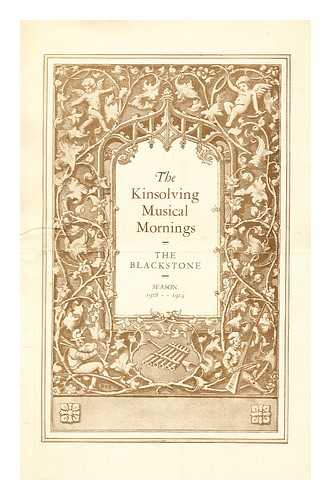 CRYSTAL BALLROOM OF THE BLACKSTONE - The Kinsolving Musical Mornings 1928-1929 14th Season