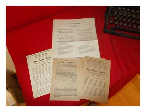 SINCLAIR, UPTON - Upton Sinclair: small archive of literary materials