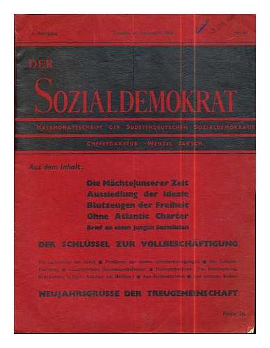 Jaksch, Wenzel [ed.] - Der Sozialdemokrat: 5. Jahrgang: London, 31, Dezember 1944: Nr. 63