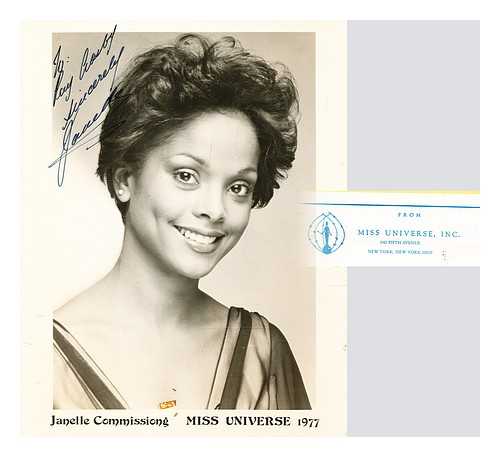 Commissiong, Janelle (1953-) - Signed, black and white photo of Janelle Commissiong, Miss Universe 1977