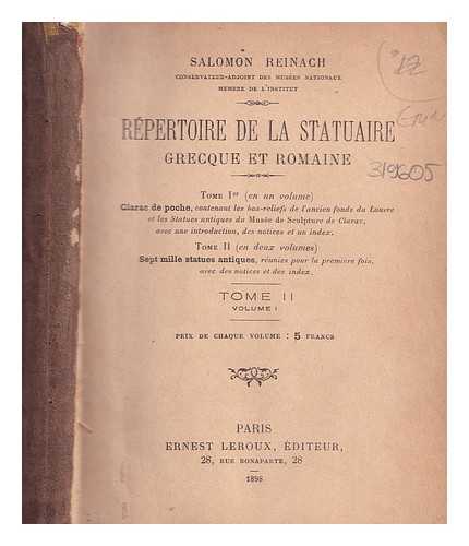 Reinach, Salomon (1858-1932) - Rpertoire de la Statuaire Grecque et Romaine / Salomon Reinach. Tome 2