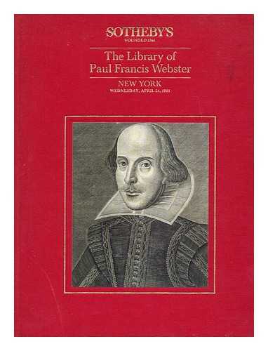 SOTHEBY'S - The Library of Paul Francis Webster (Auction/exhibition Catalogue)