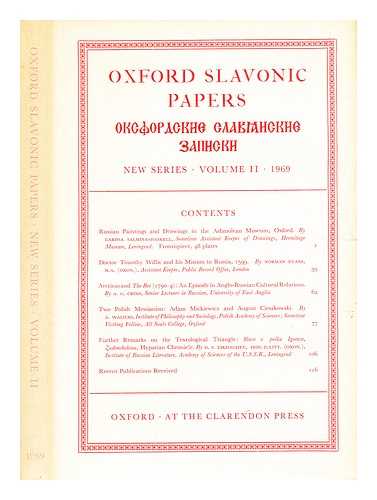 Auty, Robert [editor]. J.L.I. Fennell [editor]. Simmons, J.S.G. [editor] - Oxford Slavonic Papers / [Volume II]