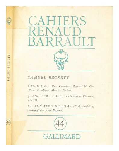 Renaud, Compagnie Madeleine. Barrault, Jean Louis - Cahiers Renaud Barrault.