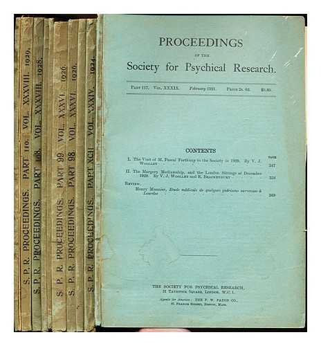 Society for Psychical Research - Proceedings of the Society for Psychical Research: in 12 parts