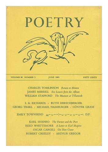 TOMLINSON, CHARLES - Poetry - Volume XCVIII, Number 3, June 1961