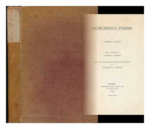HOOD, THOMAS (1799-1845). AINGER, ALFRED - Humorous Poems