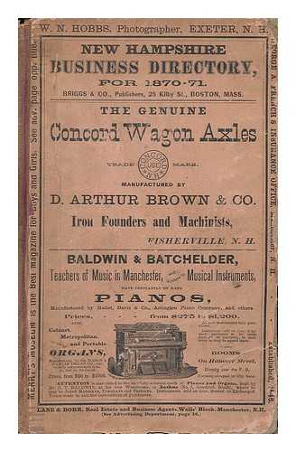 NEW HAMPSHIRE BUSINESS DIRECTORY - The New Hampshire Business Directory, for the Year Commencing October 1, 1870