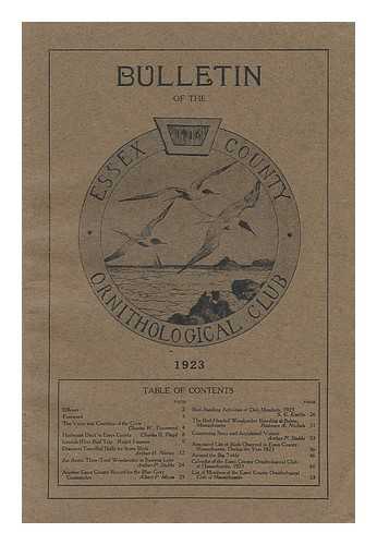 ESSEX COUNTY ORNITHOLOGICAL CLUB OF MASSACHUSETTS - Bulletin of the Essex County Ornithological Club of Massachusetts - 1923