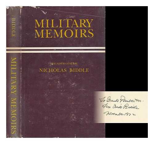 BIDDLE, NICHOLAS - Military Memoirs