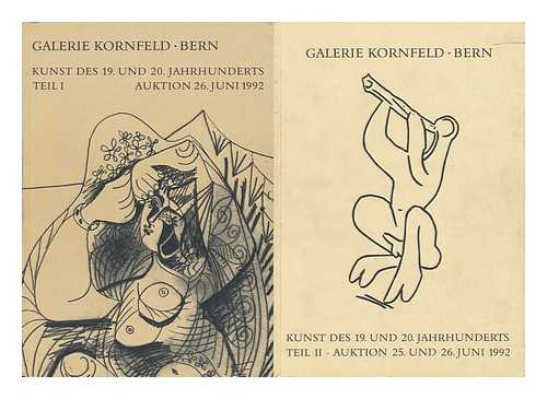 GALERIE KORNFELD [BERN] - Kunst Des 19. Und 20. Jahrhunderts. Auktion 26 Juni 1992 [Auction Catalogue Complete in Two Volumes]