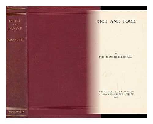 BOSANQUET, HELEN DENDY - Rich and Poor