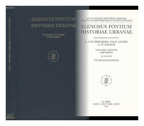 NIERMEYER, JAN FREDERIK (1907-1965). KIEFT, C. VAN DE. - Elenchus Fontium Historiae Urbanae. Quem Edendum Curaverunt C. Van De Kieft Et J. F. Niermeijer - [Volumen Tertium, Pars Prima]