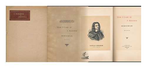 HORSFORD, EBEN NORTON (1818-1893) - How I Came by a Berghem and How its Value Grew, by E. N. H