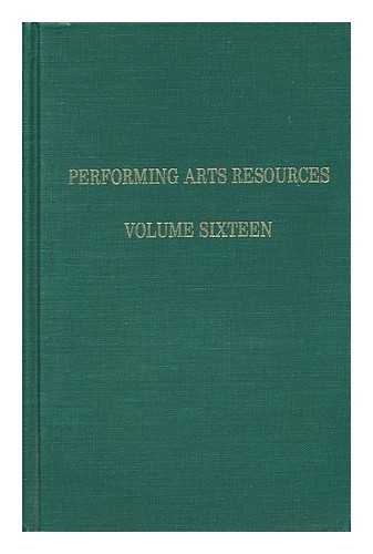 COHEN-STRATYNER, BARBARA NAOMI - Performing Arts Resources - Volume Sixteen - Taking the Pledge and Other Public Amusements