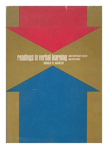 KAUSLER, DONALD H. - Readings in Verbal Learning - Contemporary Theory and Research