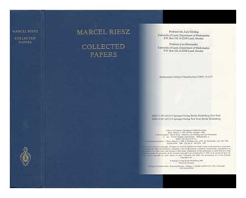 RIESZ, MARCEL (1886-). EDITED BY LARS GARDING AND LARS HöRMANDER - Collected Papers