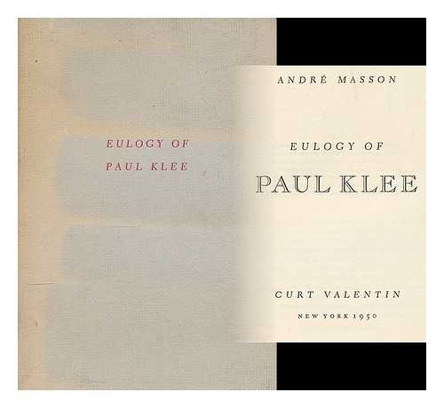 MASSON, ANDRE - Eulogy of Paul Klee