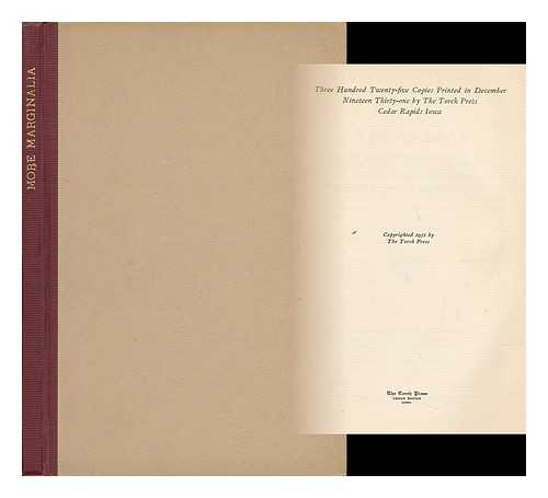 TRAMS, ALBERT FRANCIS (1875-) - More Marginalia, Based on Leigh Hunt's Copy of Henry E. Napier's Florentine History, 1846