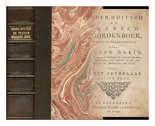 MARIN, PIETER - Dictionnaire Portatif, Francois Et Hollandois ... Et Augmentee ... Dictionnaire Portatif, Franois Et Hollandois ... Huitieme Edition, Corrigee ... Et Augmentee ... (Neder-Duitsch En Fransch Woorden-Boek)