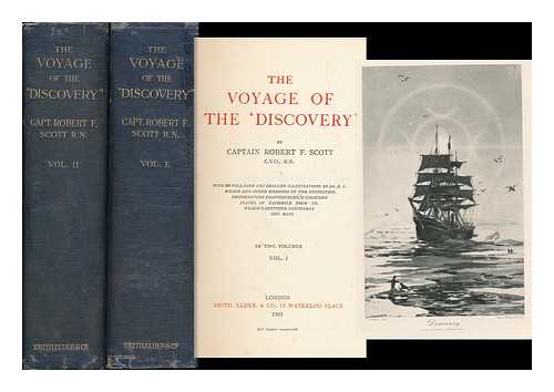 SCOTT, CAPT. ROBERT F. (R. N. ) - The Voyage of the 'Discovery' - Complete in Two Volumes (With the Original [Scarce] Folding Maps (One in Each Volume) Tipped in to Back Panel Pockets)