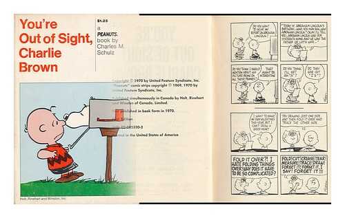 SCHULZ, CHARLES M. (CHARLES MONROE) (1922-2000) - You're out of Sight, Charlie Brown, a New Peanuts Book, by Charles M. Schulz