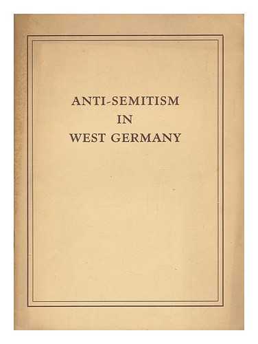 SEYDEWITZ, RUTH - Anti-Semitism in West Germany