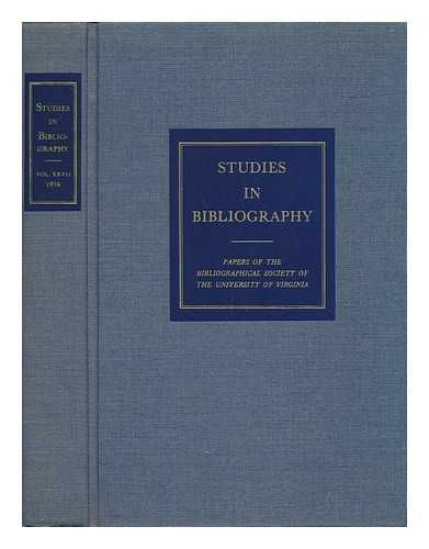 BOWERS, FREDSON (ED. ) - Studies in Bibliography - Volume Twenty-Seven