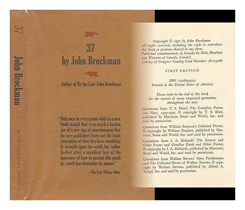 BROCKMAN, JOHN (1941-) - 37, by John Brockman