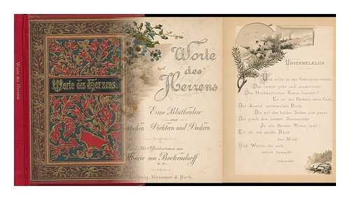 VON BECKENDORFF, MARIE (ILLUS. ) - Worte Des Herzens, Eine Bluthenlese Aus Deutschen Dichtern Und Denkern...