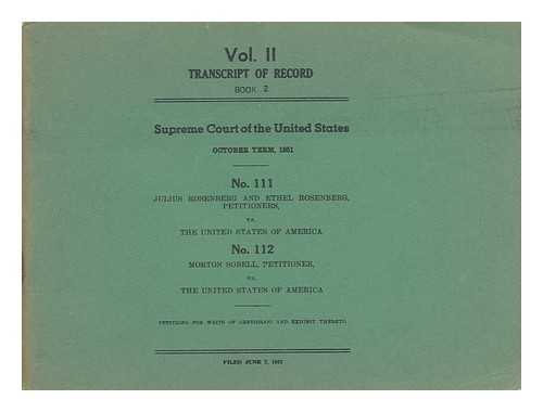 SUPREME COURT OF THE UNITED STATES - Vol. II, Transcript of Record, Book 2 - Supreme Court of the United States, October Term, 1951