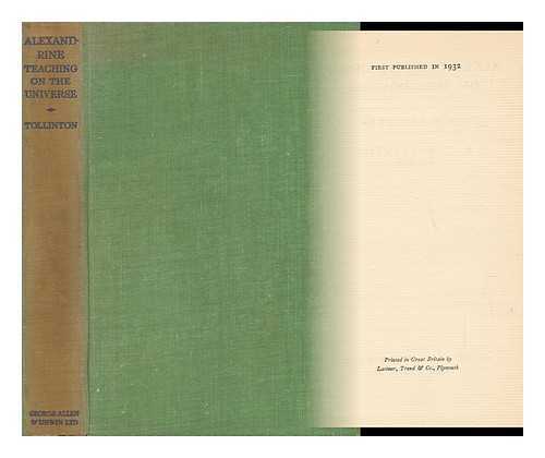 TOLLINTON, RICHARD BARTRAM (1866-) - Alexandrine Teaching on the Universe, Four Lectures