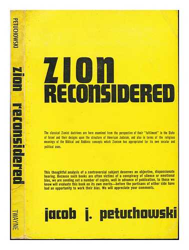 PETUCHOWSKI, JAKOB JOSEF (1925-) - Zion Reconsidered