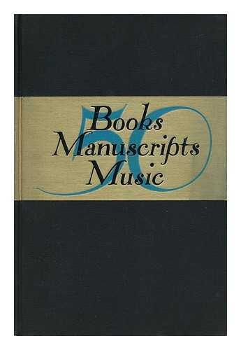 SCRIBNER'S BOOKSELLERS - 50 Books, Manuscripts, Music - Catalogue Number 111