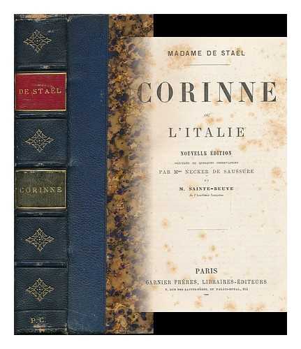 STAEL, MADAME DE ANNE-LOUISE-GERMAINE (1766-1817) - Corinne ; Ou, L Italie - [Uniform Title: Corinne]