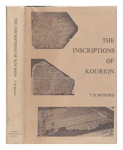 MITFORD, TERENCE BRUCE - The Inscriptions of Kourion