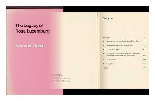 Geras, Norman (1943-) - The Legacy of Rosa Luxemburg