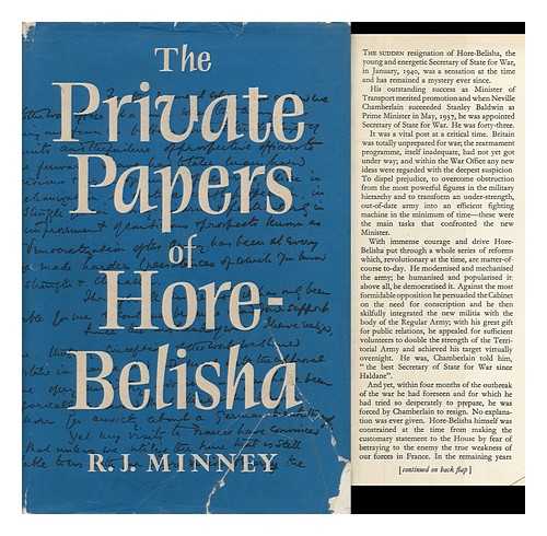 HORE-BELISHA, LESLIE HORE BELISHA, BARON (1893-1957) - The Private Papers of Hore-Belisha