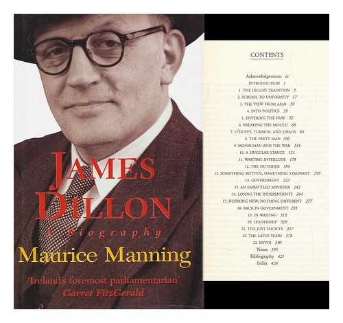 MANNING, MAURICE (1943-) - James Dillon : a Biography