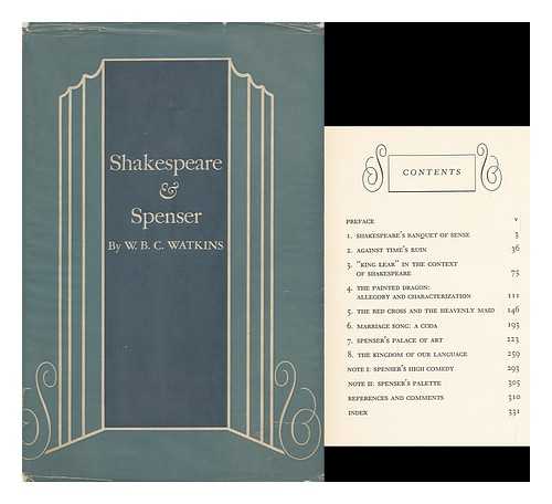 WATKINS, W. B. C. (WALTER BARKER CRITZ) - Shakespeare & Spenser