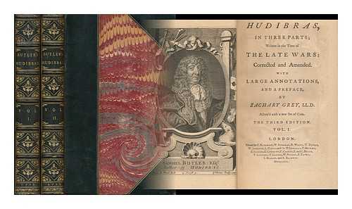 BUTLER, SAMUEL (1612-1680). HOGARTH, WILLIAM (1697-1764) - Hudibras, in Three Parts; Written in the Time of the Late Wars: Corrected and Amended. with Large Annotations, and a Preface, by Zachary Grey ... Adorn'd with a New Set of Cuts - [Complete in 2 Volumes]