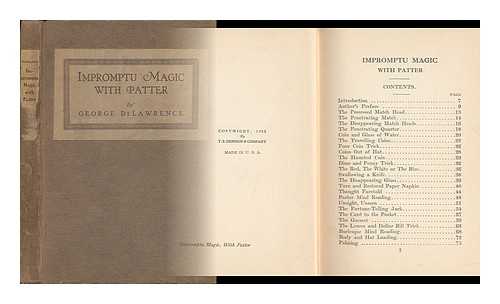 DE LAWRENCE, GEORGE. TARBELL, HARLAN (1890-1960) - Impromptu Magic with Patter