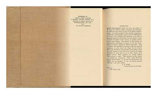 HAMILTON, JOHN ALMERIC DE COURCY (ED. ) - The Anglo-Egyptian Sudan from Within, Edited by J. A. De C. Hamilton ... with a Foreword by Lt. -Colonel Sir Stewart Symes ..