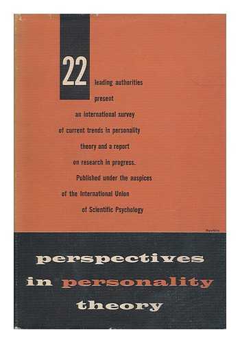 DAVID, HENRY PHILIP (ED. ) - Perspectives in Personality Theory, Edited by Henry P. David and Helmut Von Bracken