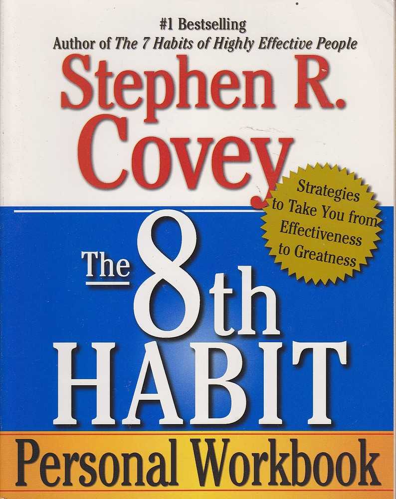 Stephen Covey The 8th Habit Personal Workbook Sc Book Ebay 8589