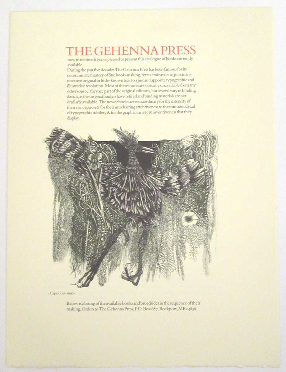 The Gehenna Press - The Gehenna Press Catalogue of Books